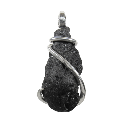 Tektite Crystal Pendant Wrapped in Silver by Isabella Roth