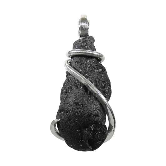 Tektite Crystal Pendant Wrapped in Silver by Isabella Roth