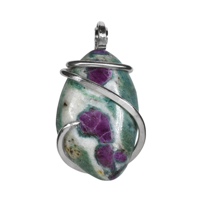 Ruby in Fuchsite Handmade Stone Wrapped in Silver