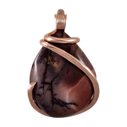 Mookaite Jasper Handmade Stone Pendant Wrapped in Copper