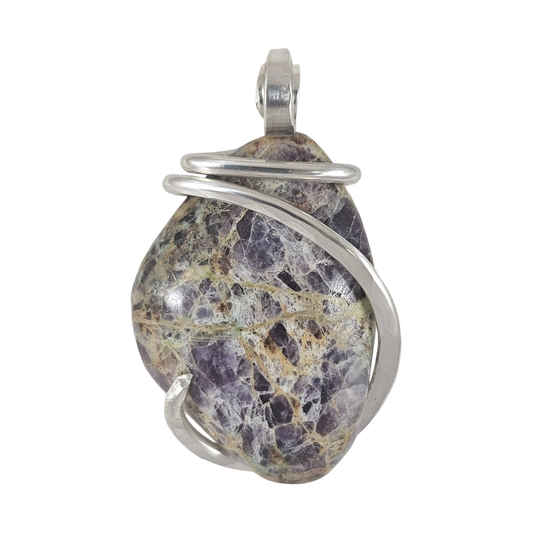 Kaleidoscope Jasper Handmade Stone Pendant Wrapped in Silver