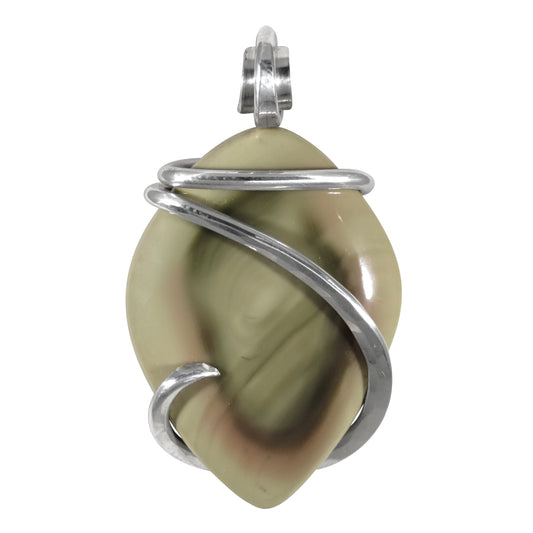 Imperial Jasper Handmade Stone Pendant Wrapped in Silver