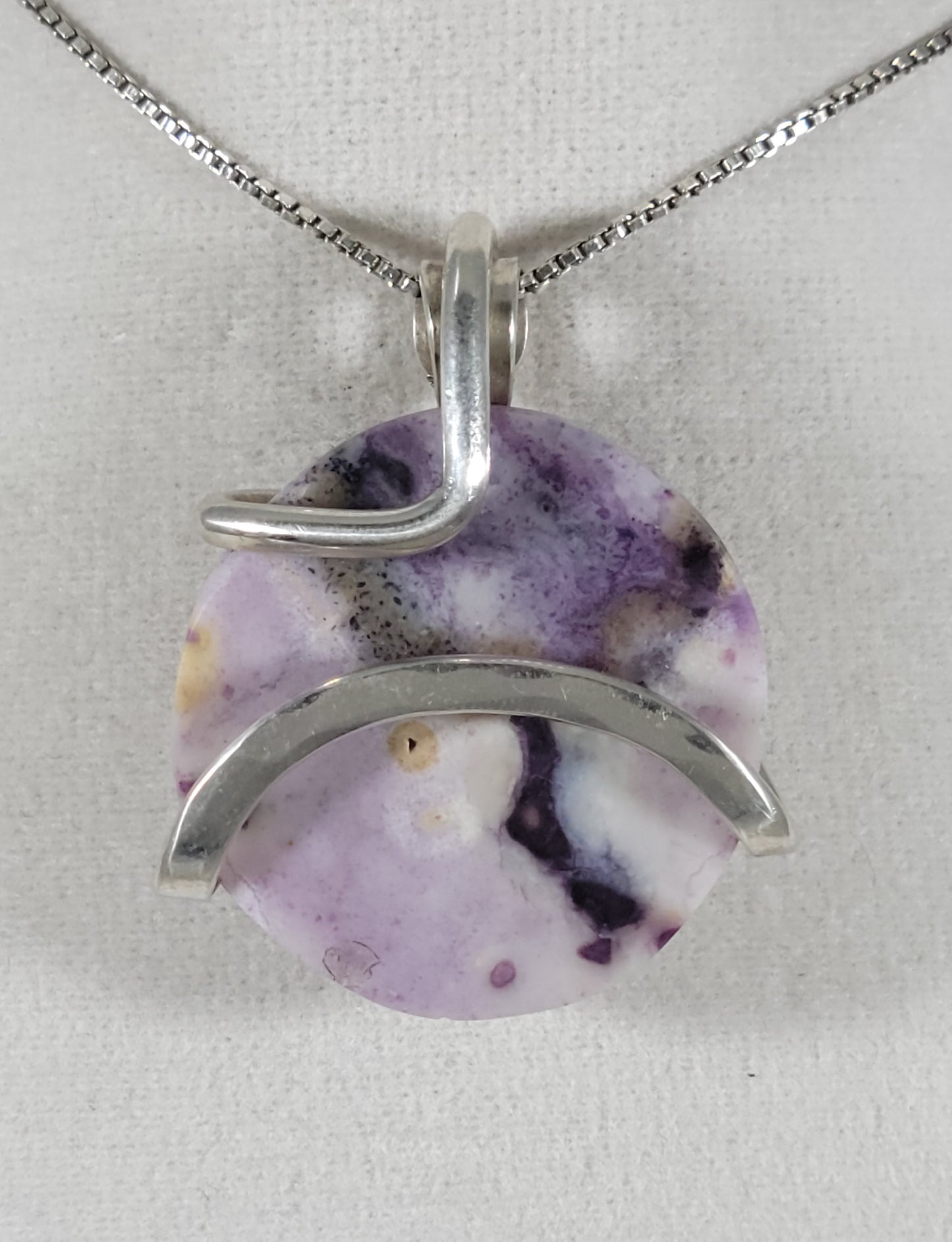 Purple Opal Stone Pendant Hand Wrapped in Silver