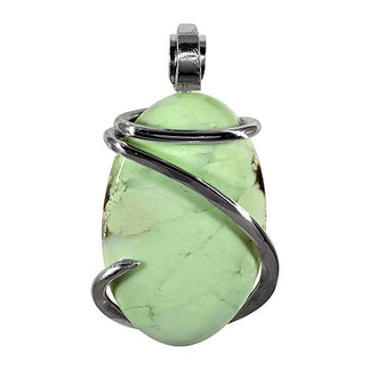 Lemon Magnesite Handmade Stone Pendant Wrapped in Silver